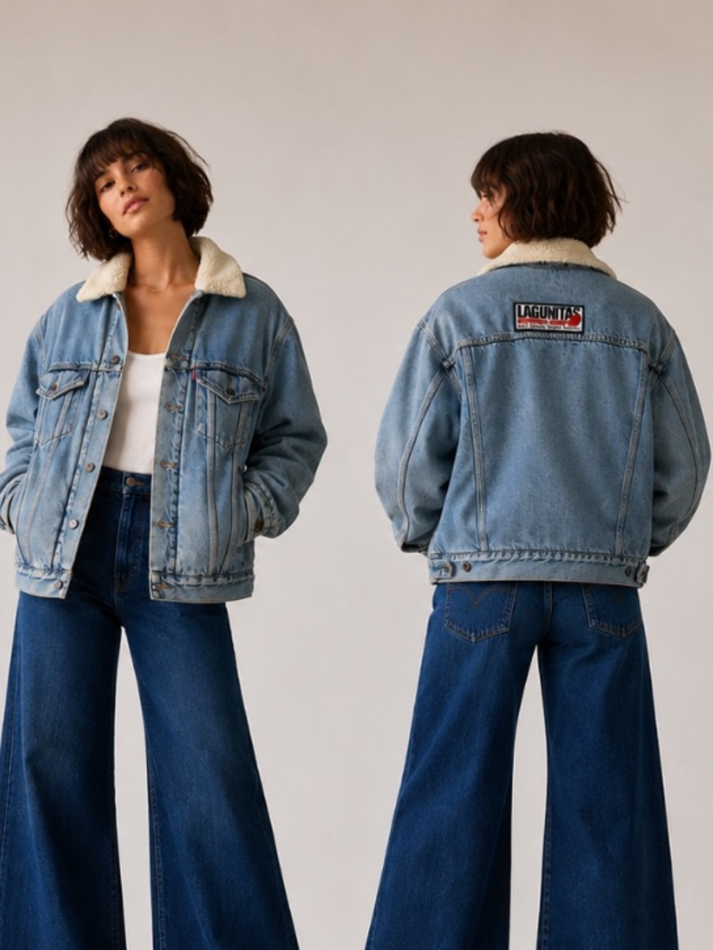 Levi’s Vintage Lagunita’s classic fleece-lined oversized denim jacket